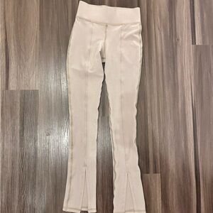 MICHI Luna Pant size Small Taupe Flare slits MSRP $158 EUC